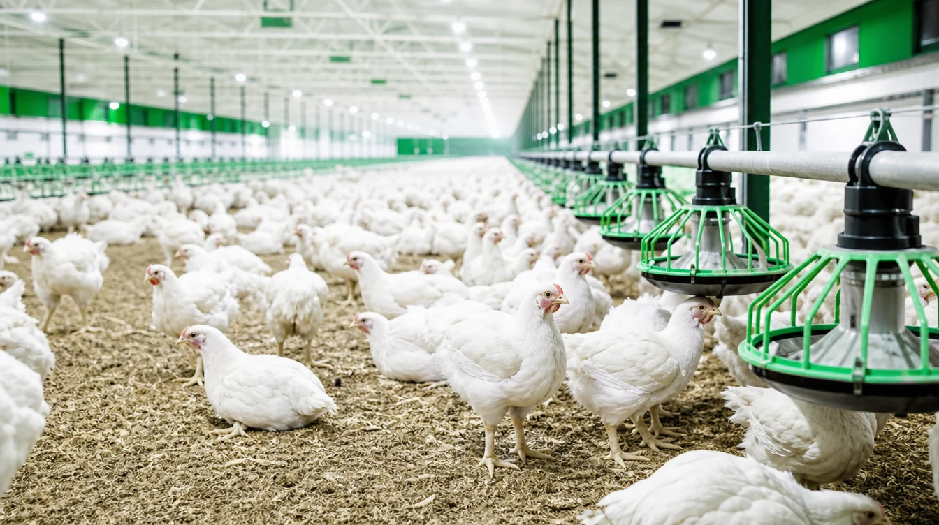Aves y sistemas de alimentación en una nave avícola